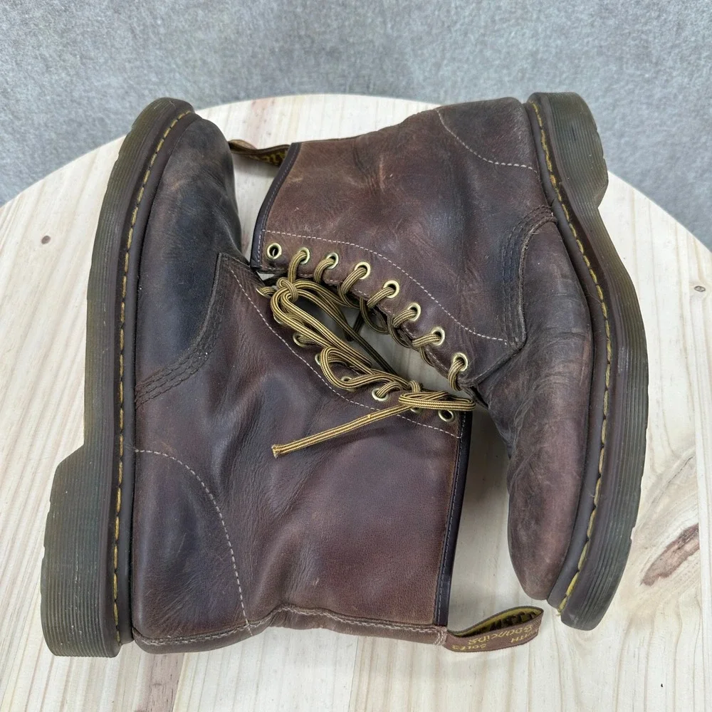 Dr. Martens 1460 Crazy Horse Leather Boots Mens 11 Brown Distressed 8-Eye
